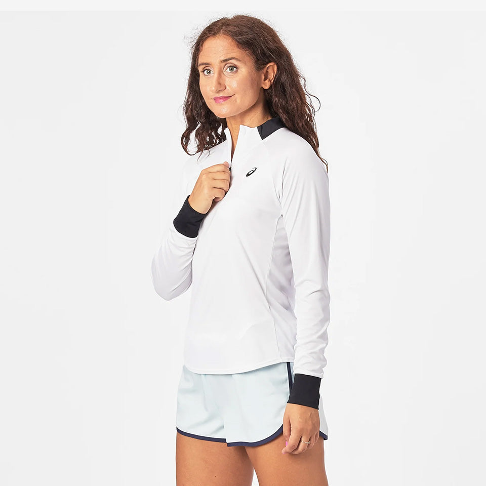Asics Women Core Court LS Zip Top - White