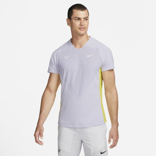 Nike Court Dri-Fit ADV Rafa Shortsleeve Top - Violet Frost/Yellow Strike/White