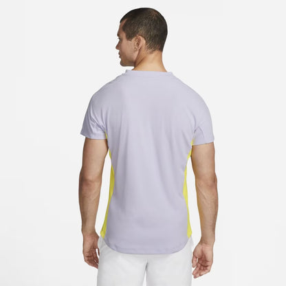 Nike Court Dri-Fit ADV Rafa Shortsleeve Top - Violet Frost/Yellow Strike/White