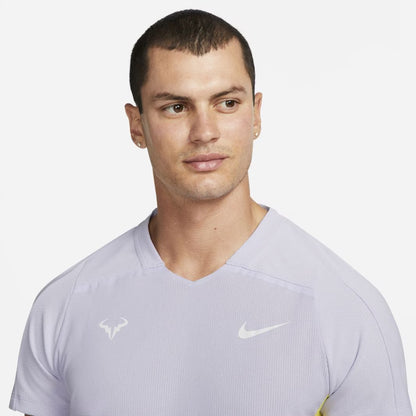 Nike Court Dri-Fit ADV Rafa Shortsleeve Top - Violet Frost/Yellow Strike/White