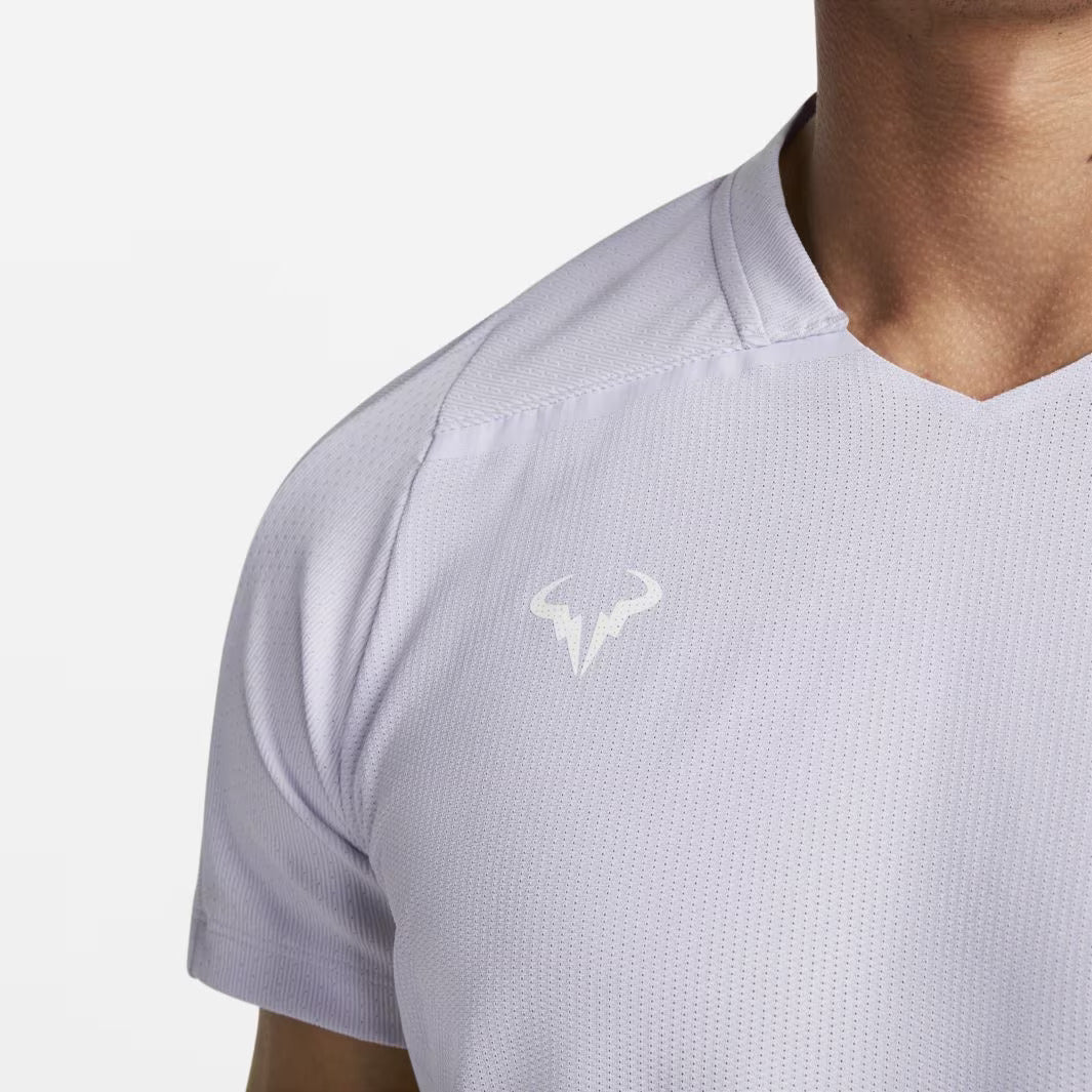 Nike Court Dri-Fit ADV Rafa Shortsleeve Top - Violet Frost/Yellow Strike/White