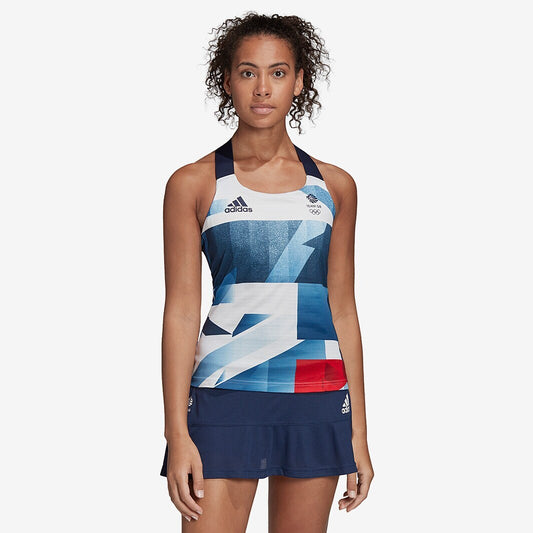 adidas Team GB Women's Tennis Tank - White/Blue/Red