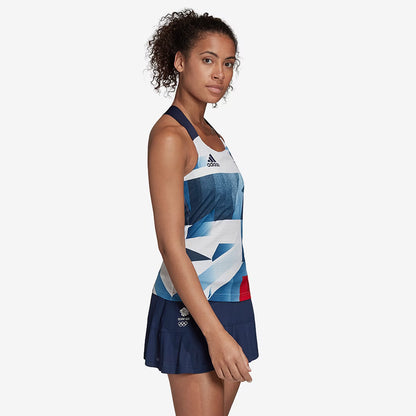 adidas Team GB Women's Tennis Tank - White/Blue/Red