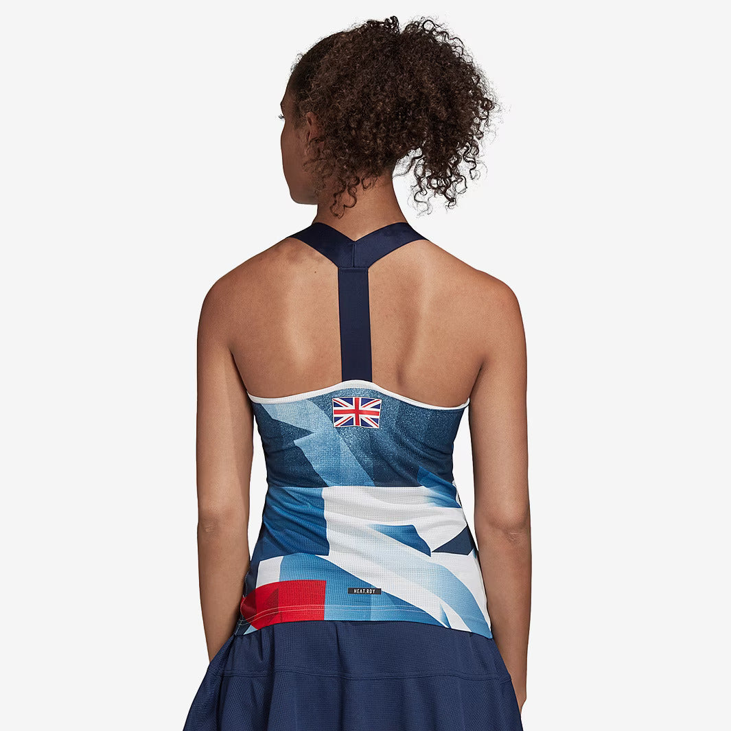 adidas Team GB Women's Tennis Tank - White/Blue/Red