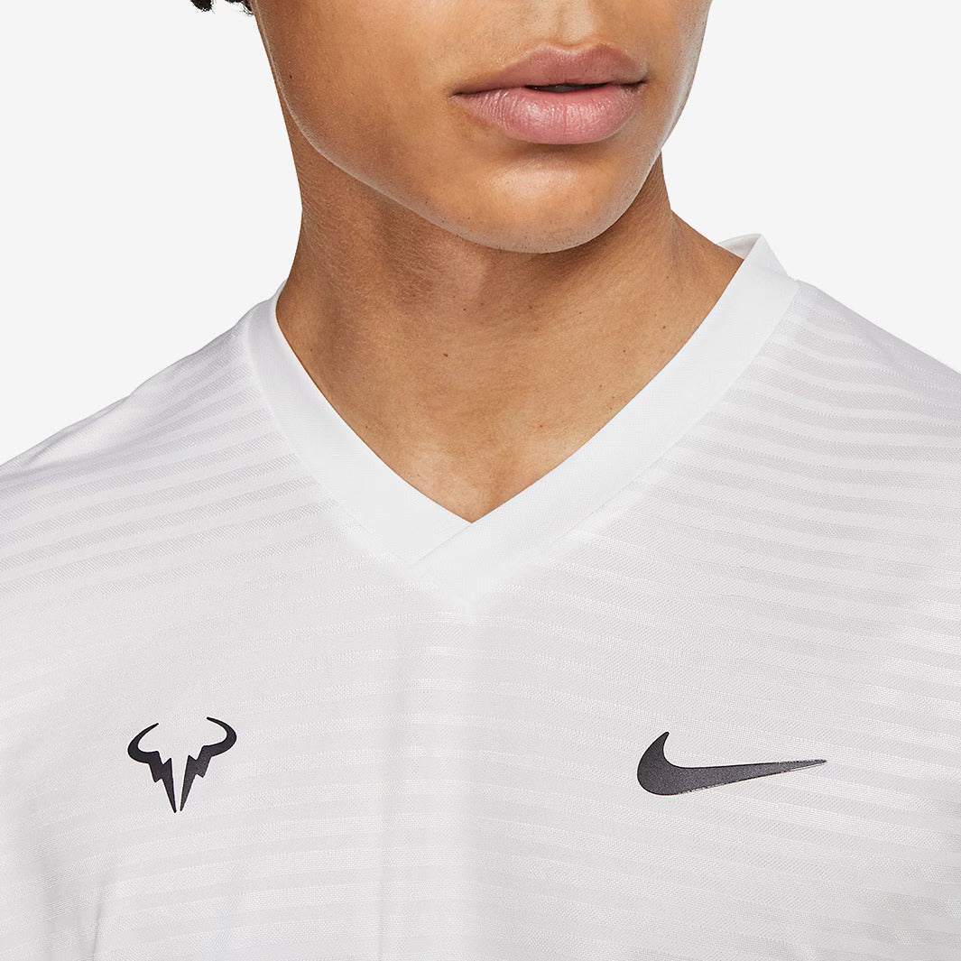 Nike Rafa Court Challenger Shortsleeve Top - White/Gridiron