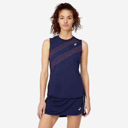 Womens Court Graphic Tank - Peacoat