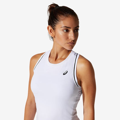 Asics Womens Court Piping Shortsleeve Tank - Brilliant White