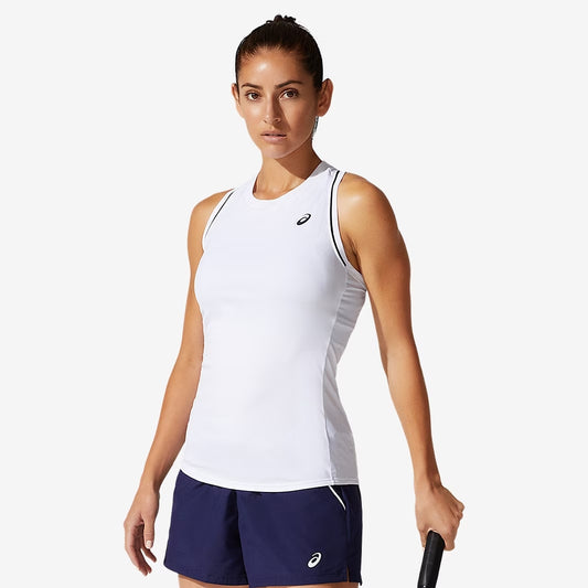 Asics Womens Court Piping Shortsleeve Tank - Brilliant White