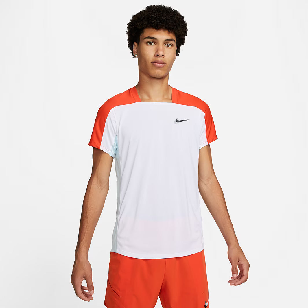 Nike Court Dri-Fit ADV Slam Top - White/Team Orange/Glacier Blue/Black