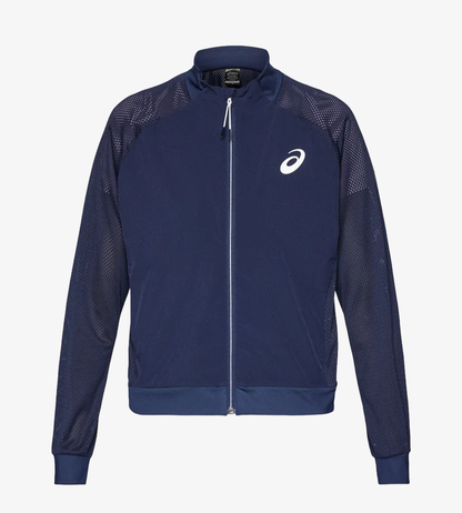 Asics Women's Match Jacket navy, breathable tennis activewear with mesh panels for optimal court performance in HK.