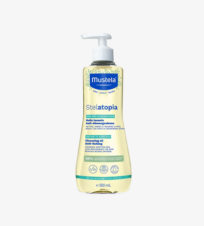 Mustela Stelatopia Baby Cleansing Oil Anti-itching 500ml - For Eczema-Prone Skin