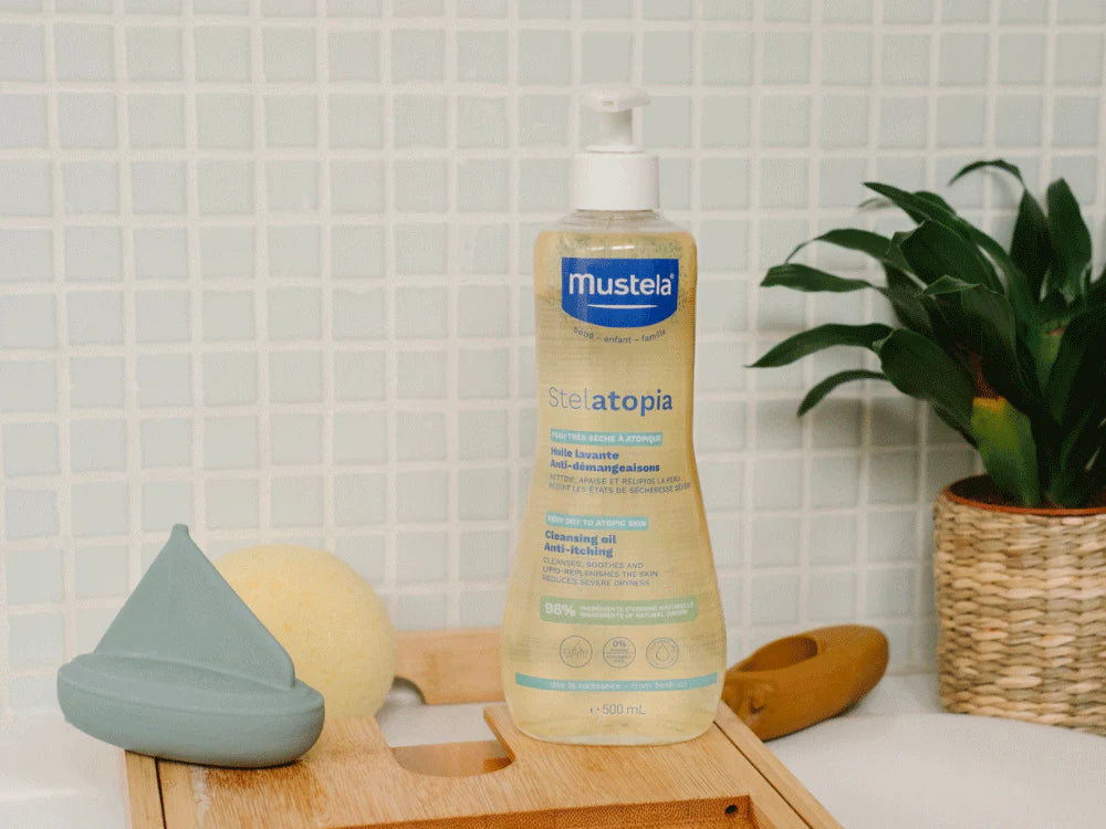 Mustela Stelatopia Baby Cleansing Oil Anti-itching 500ml - For Eczema-Prone Skin