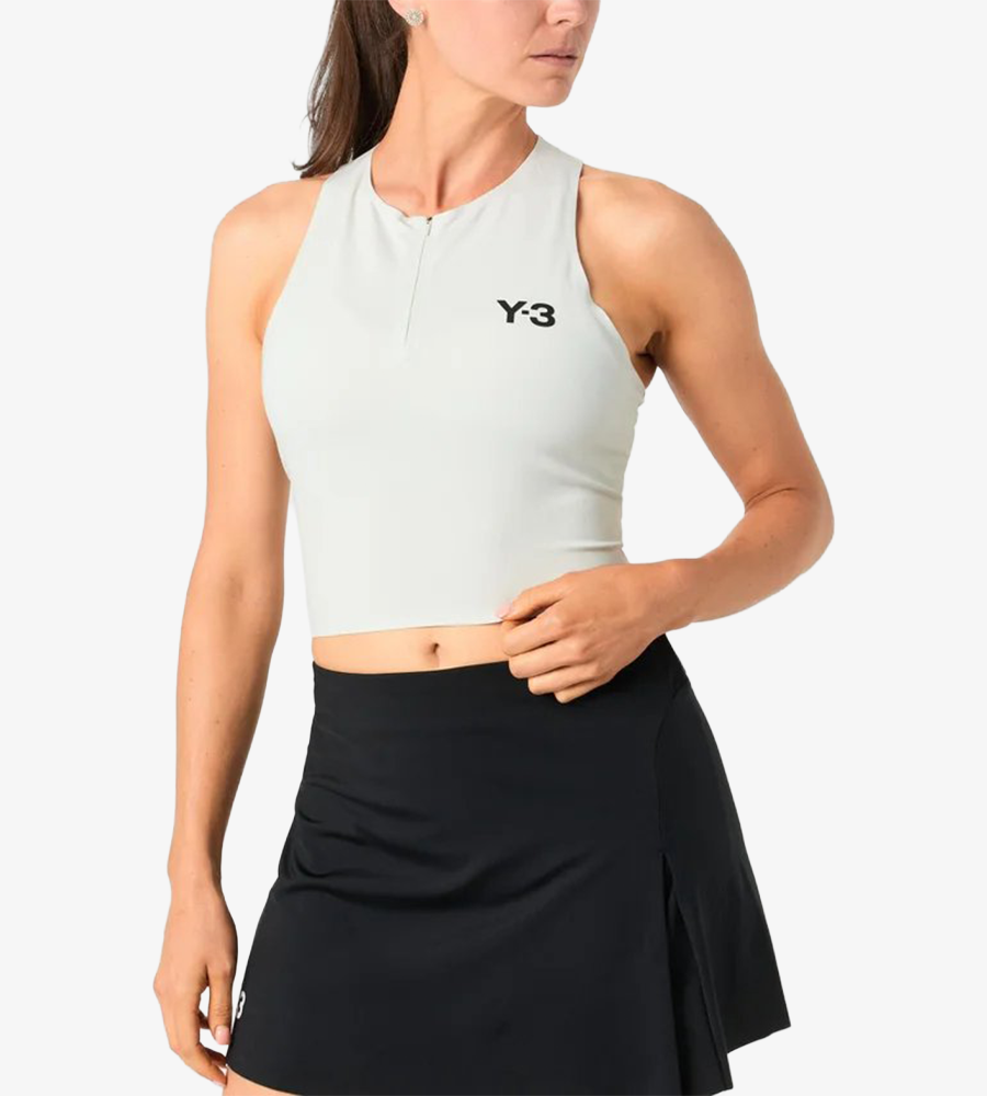 adidas Y-3 Women's Tennis Cropped Tank Top - Orbit Grey